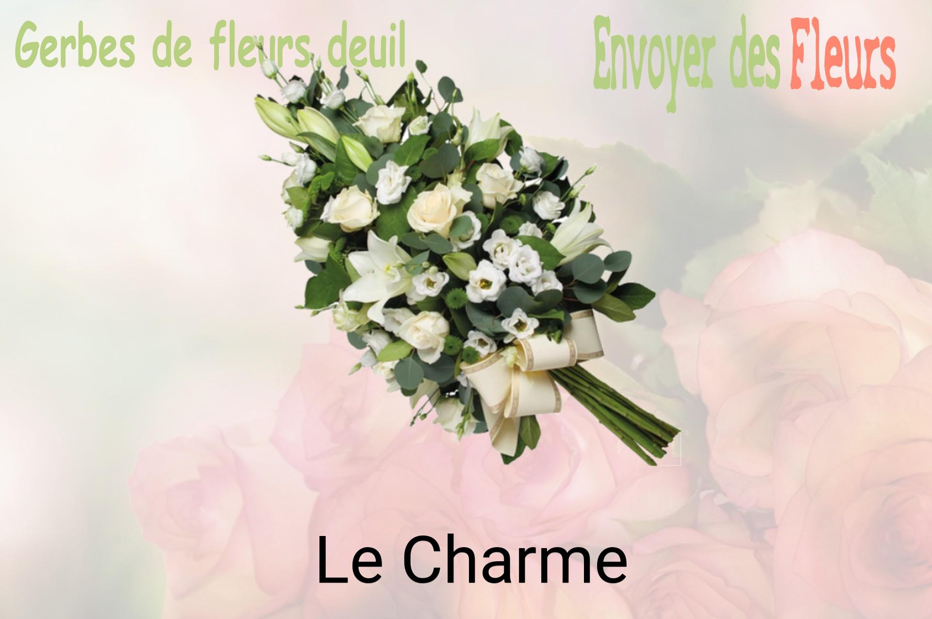 Gerbe de fleurs de deuil livrée à Le Charme